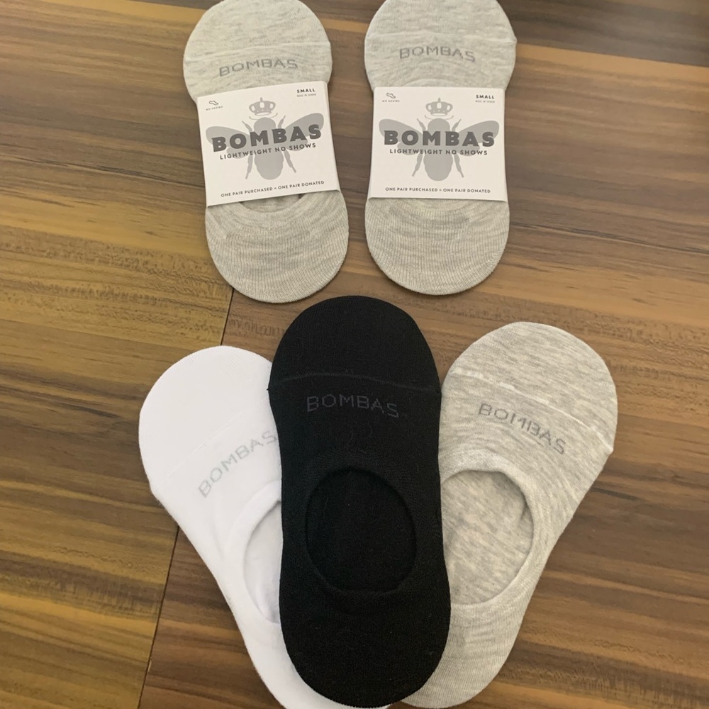Bombas Lightweight No Show Socks - 5 pairs, Small